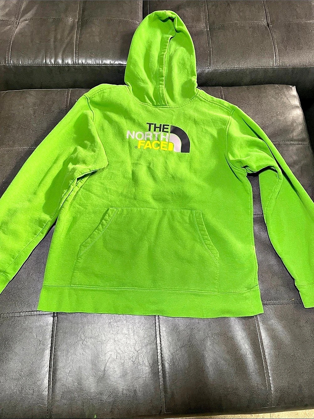 The North Face Youth Box Logo Pullover Hoodie Boys XL Green